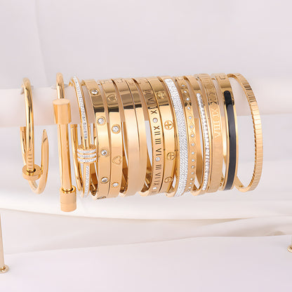 Gold/silver Plated Titanium Steel Fashion  design Bangle