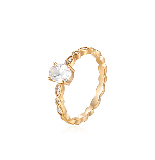 18K Gold Plating High Quality Alloy with Diamonds design Ring