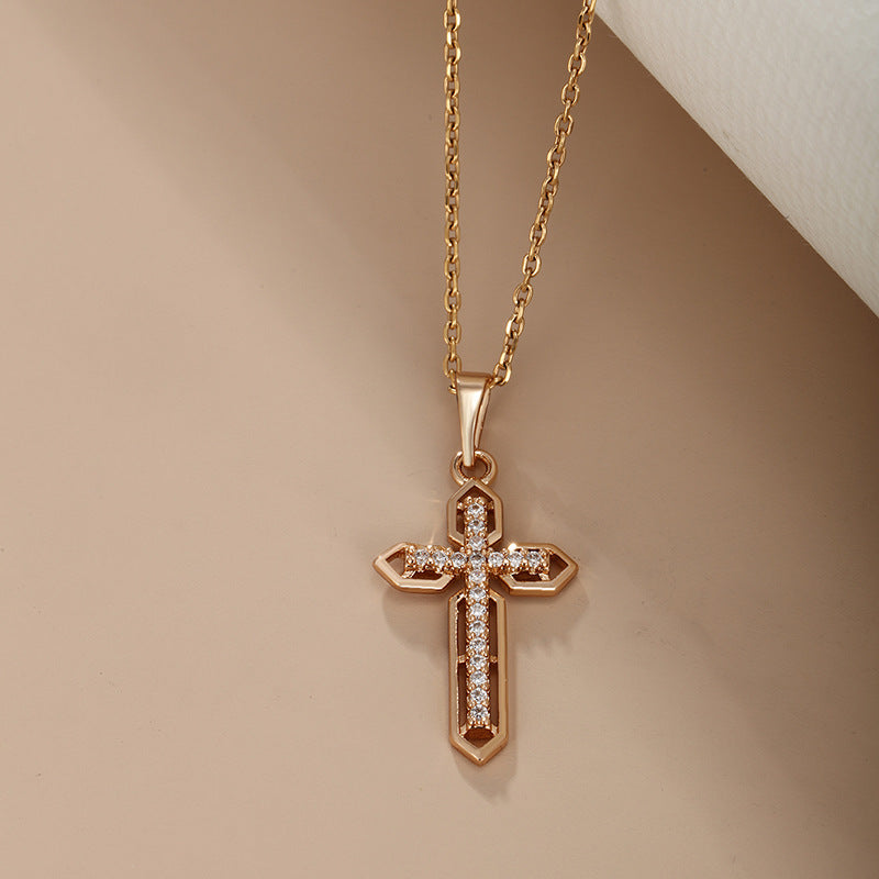 18k Gold Plating Cross Necklace Pendant CA001