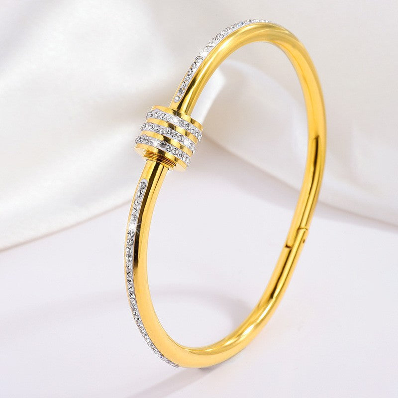 Gold/silver Plated Titanium Steel Fashion  design Bangle