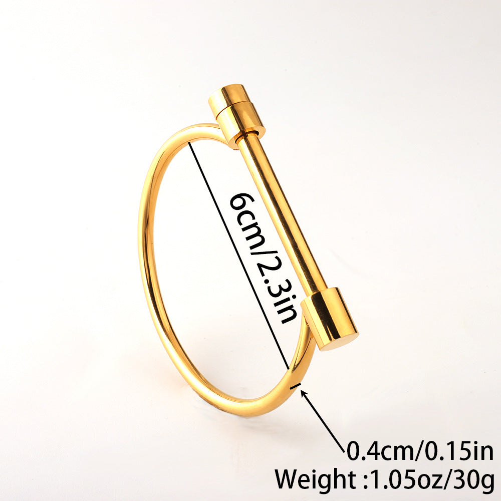 Gold/silver Plated Titanium Steel Fashion  design Bangle